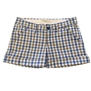 Vintage Y2K Abercrombie & Fitch Low Rise Check Shorts Sz 00 Retro Summer Stretch